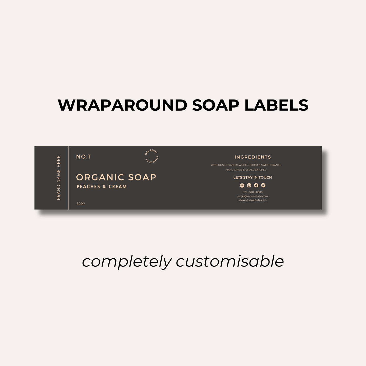 Wrap Around Candle Label- Set 10 (8 Per sheet)