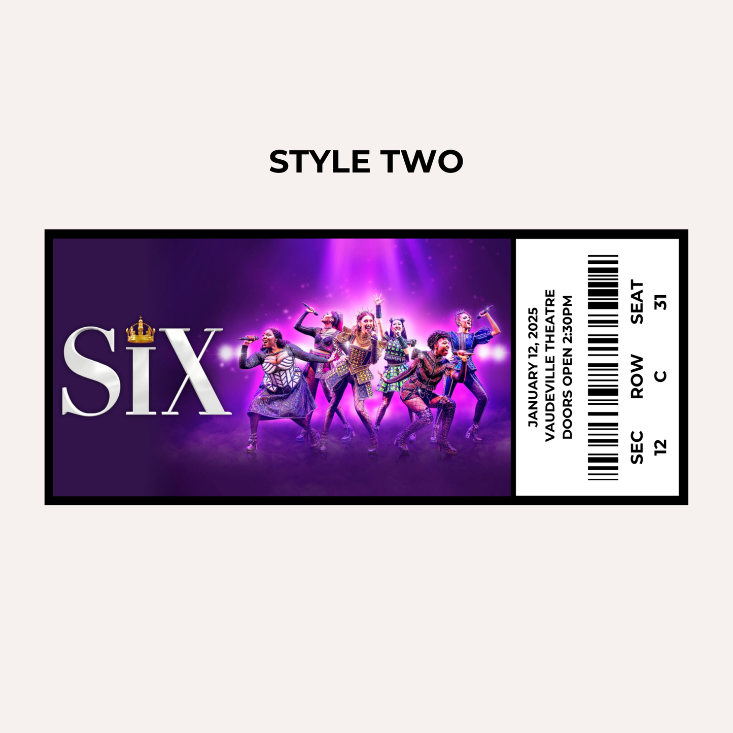 Theatre Gifting Experience- Six The Musical