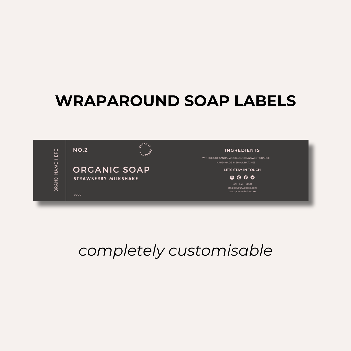 Wrap Around Candle Label- Set 10 (8 Per sheet)