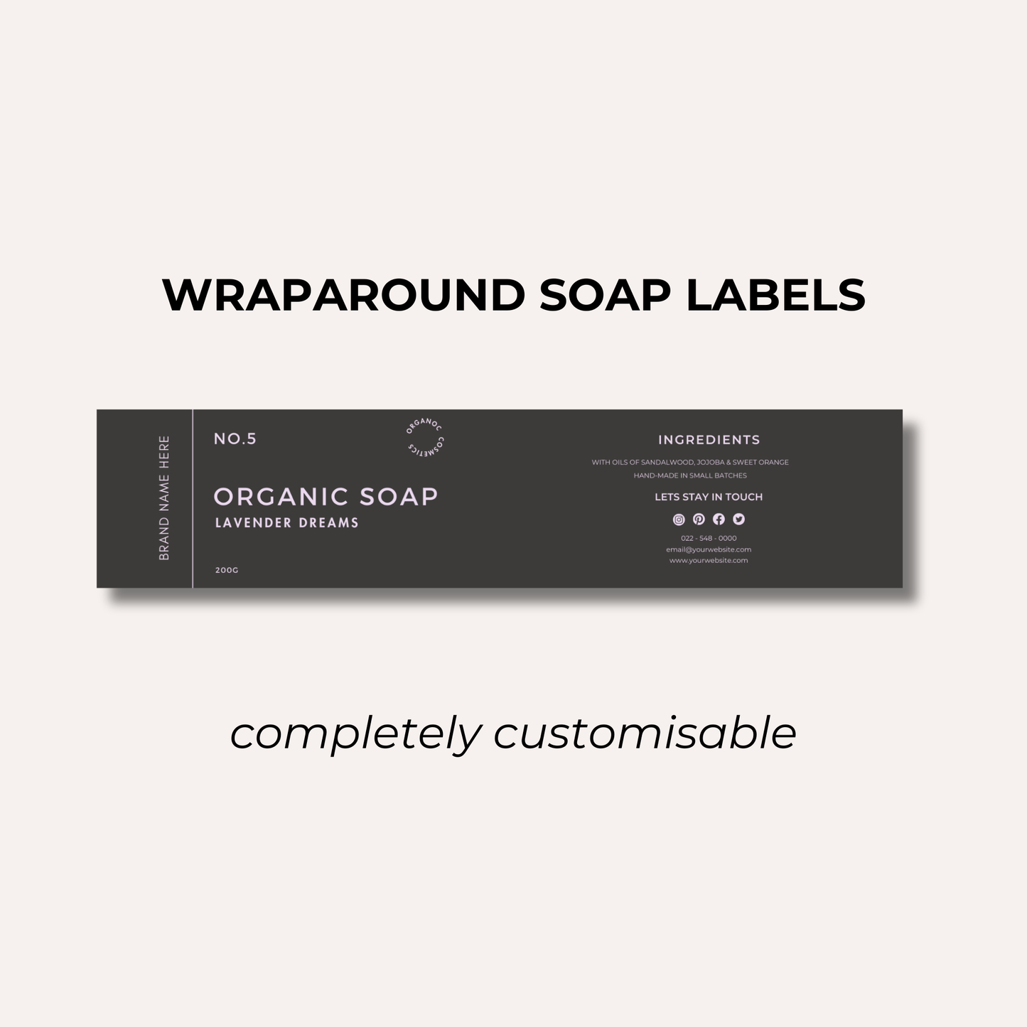 Wrap Around Candle Label- Set 10 (8 Per sheet)