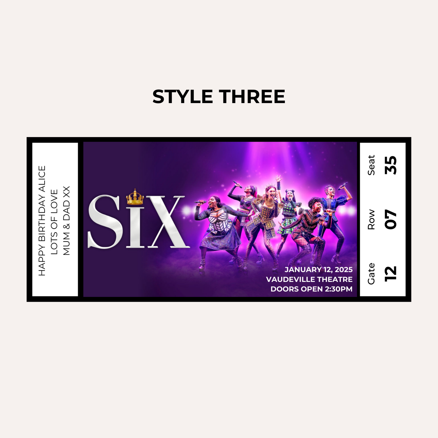Theatre Gifting Experience- Six The Musical