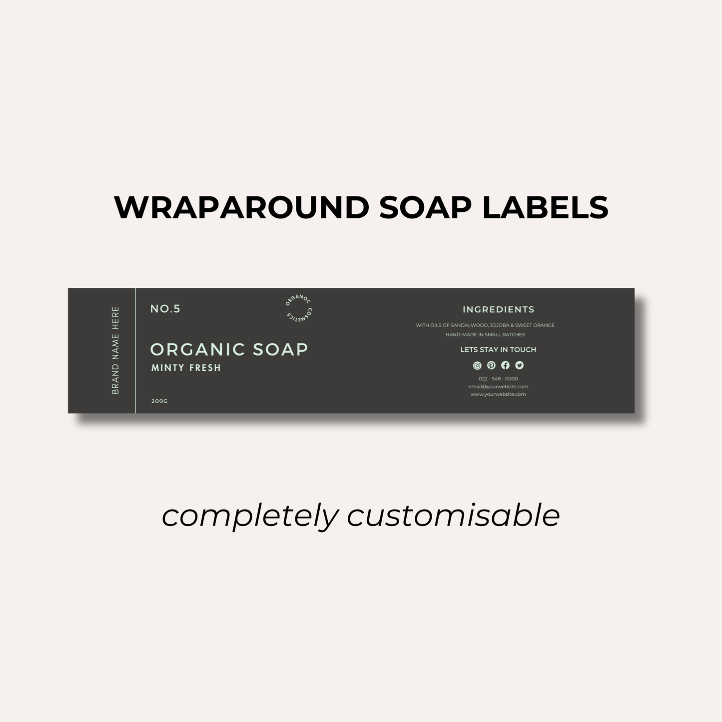 Wrap Around Candle Label- Set 10 (8 Per sheet)