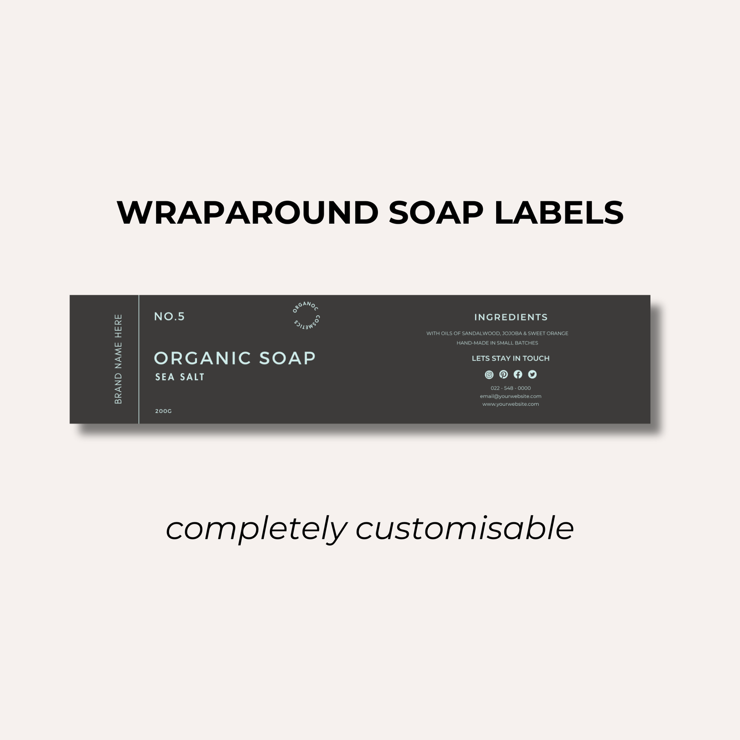 Wrap Around Candle Label- Set 10 (8 Per sheet)