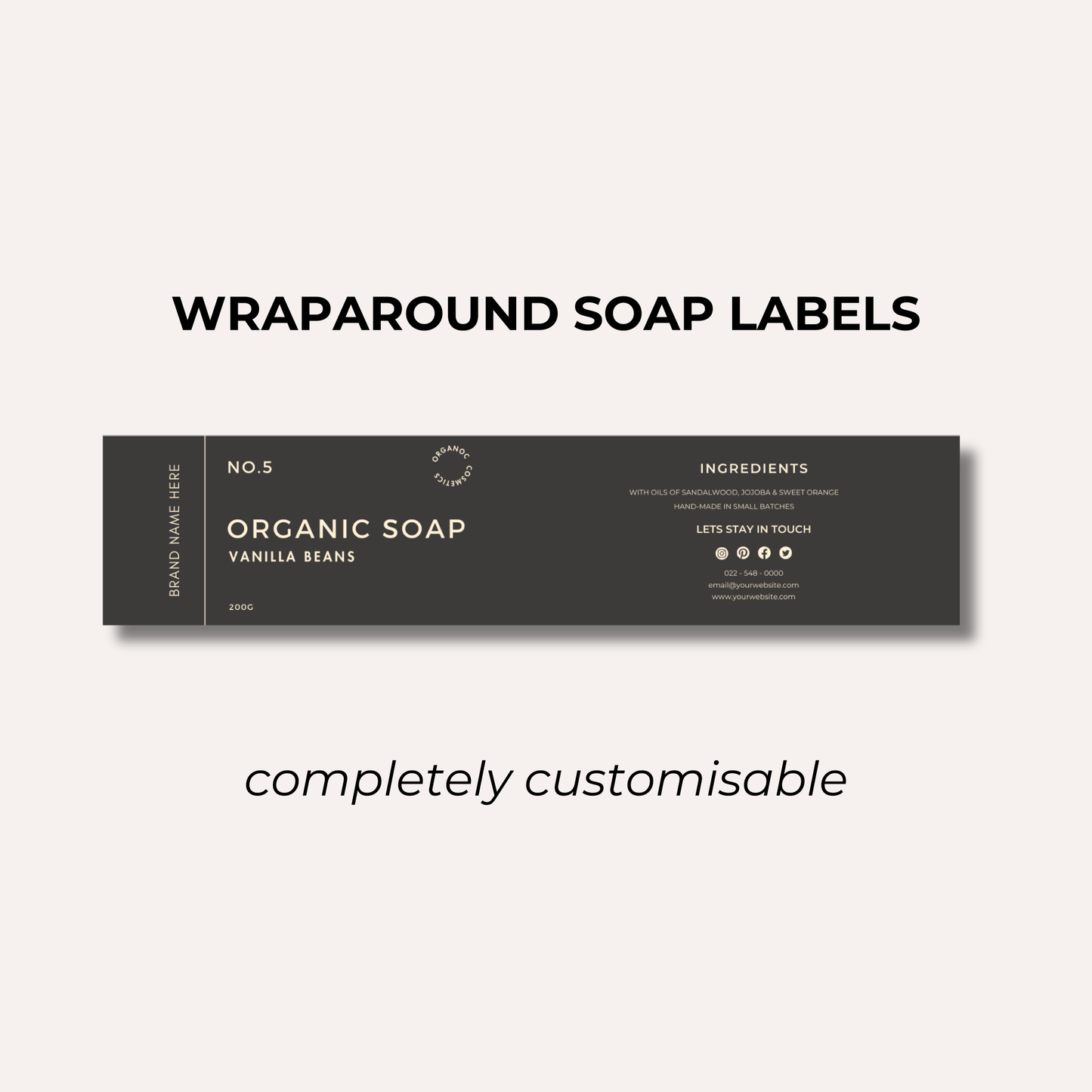 Wrap Around Candle Label- Set 10 (8 Per sheet)
