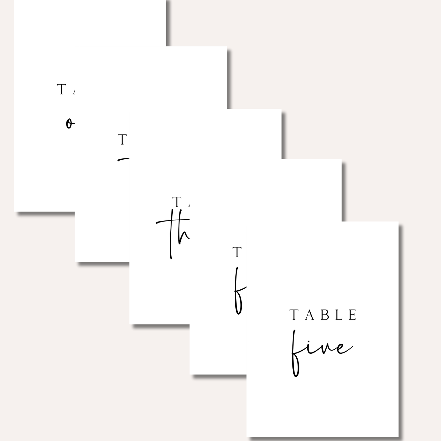 Table Numbers- Minimalistic Style #9