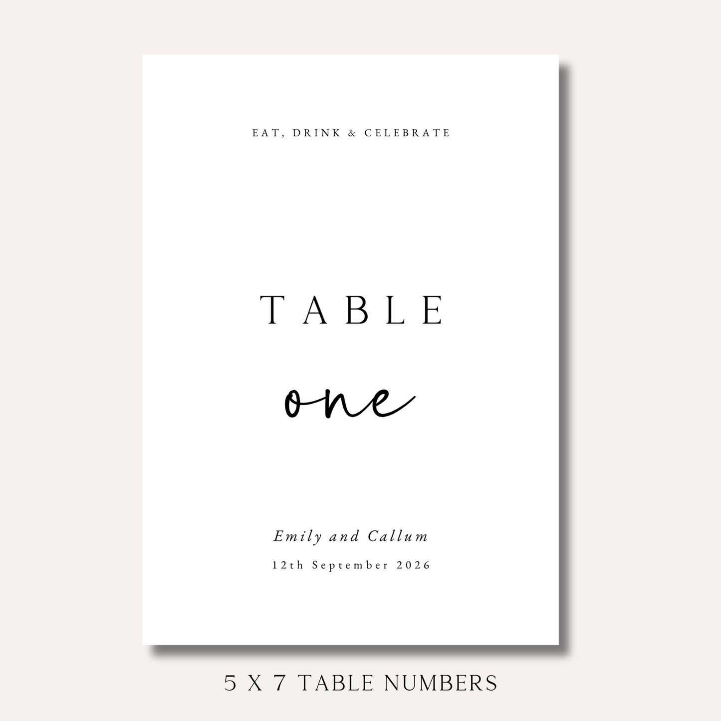 Table Numbers- Minimalistic Style #10