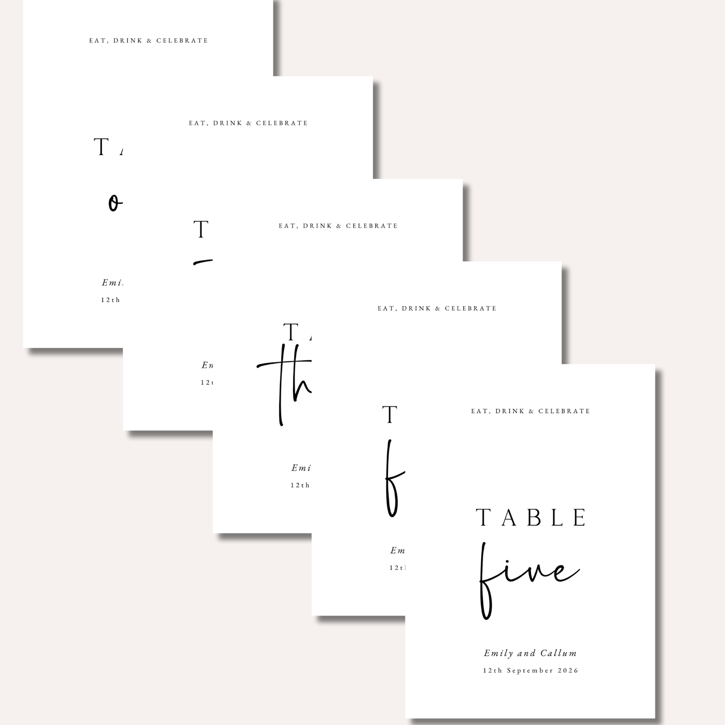 Table Numbers- Minimalistic Style #10
