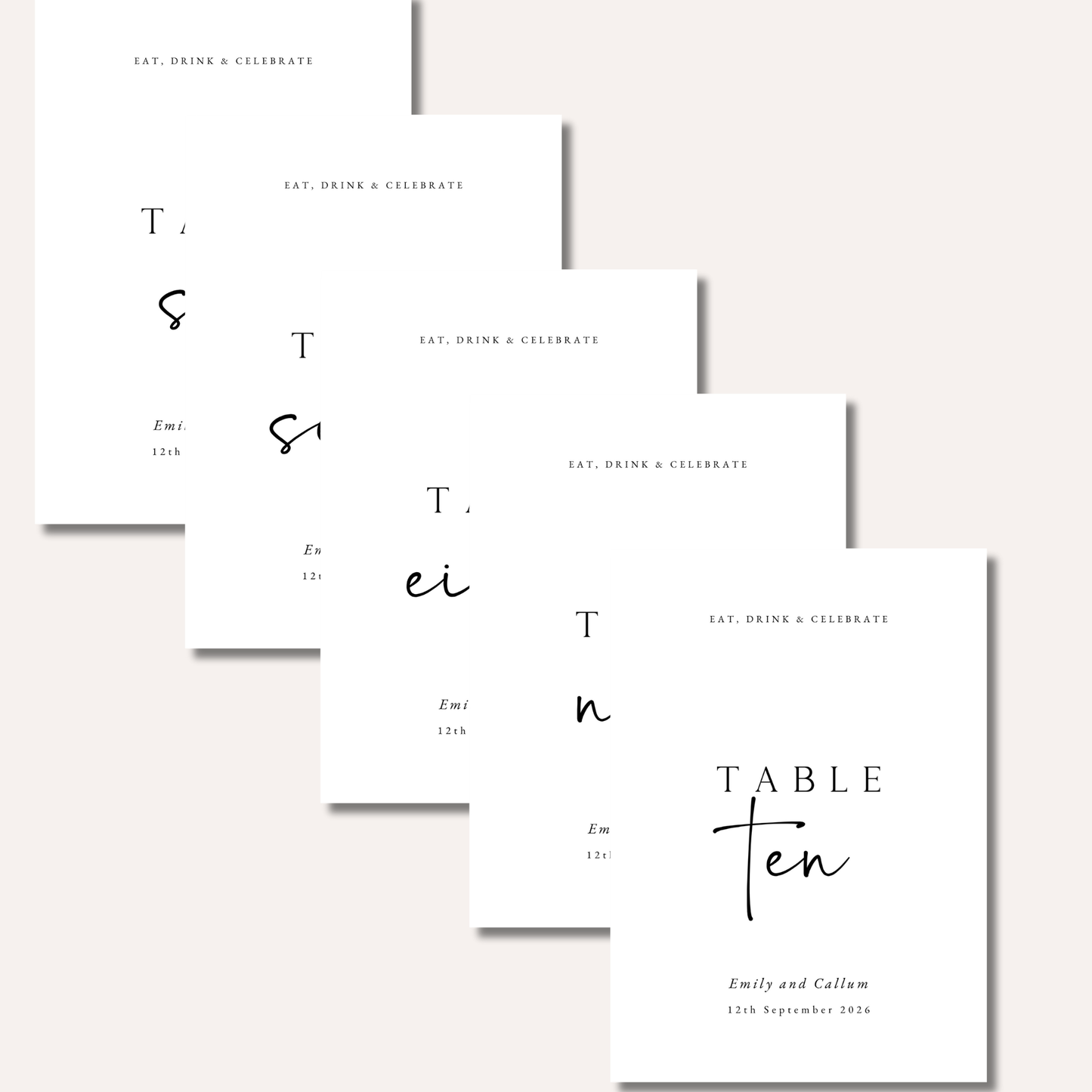 Table Numbers- Minimalistic Style #10