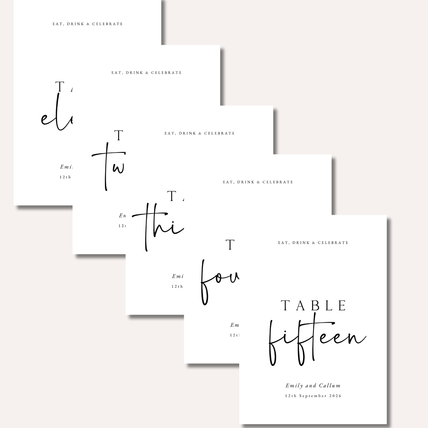 Table Numbers- Minimalistic Style #10