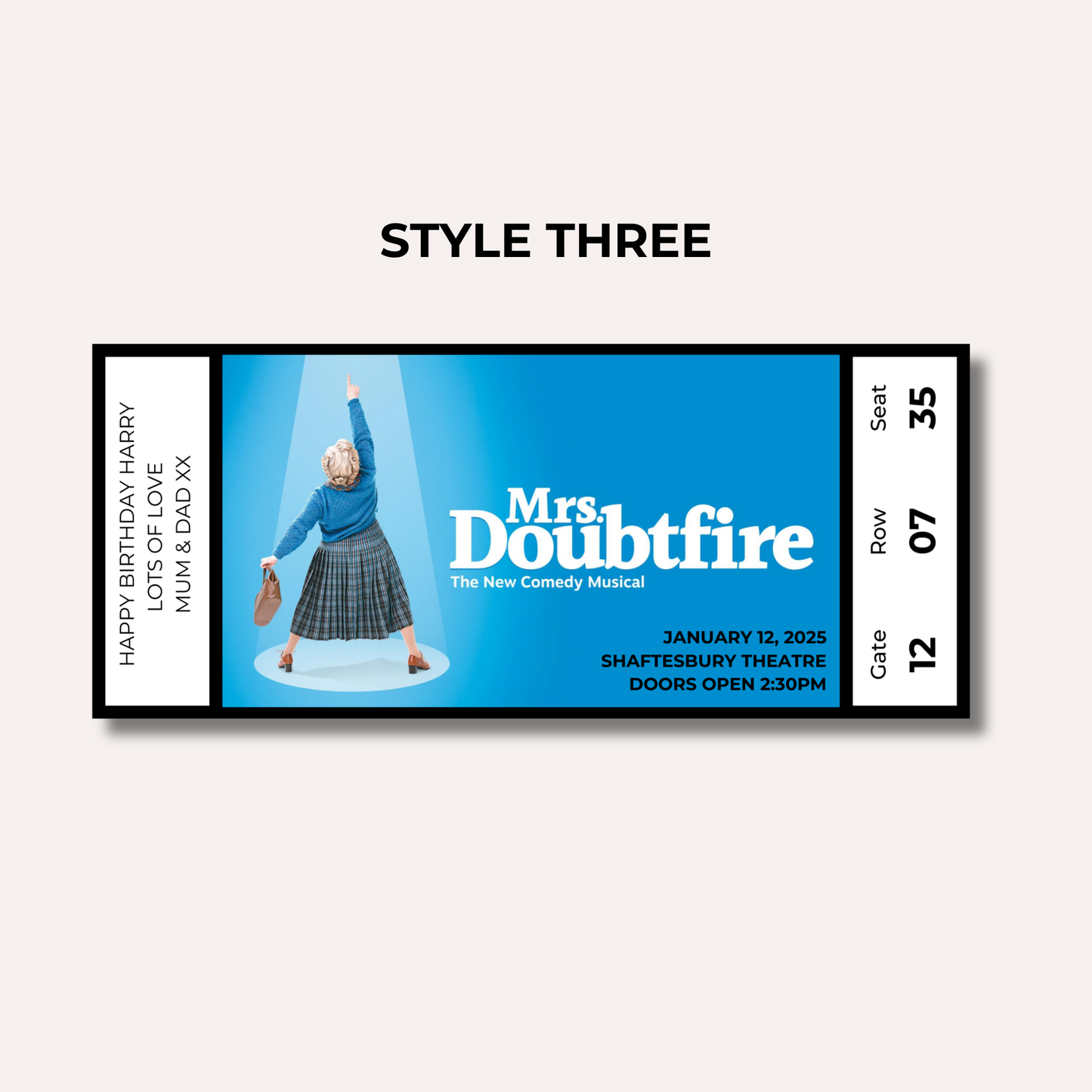 Theatre Gifting Experience- Mrs Doubtfire
