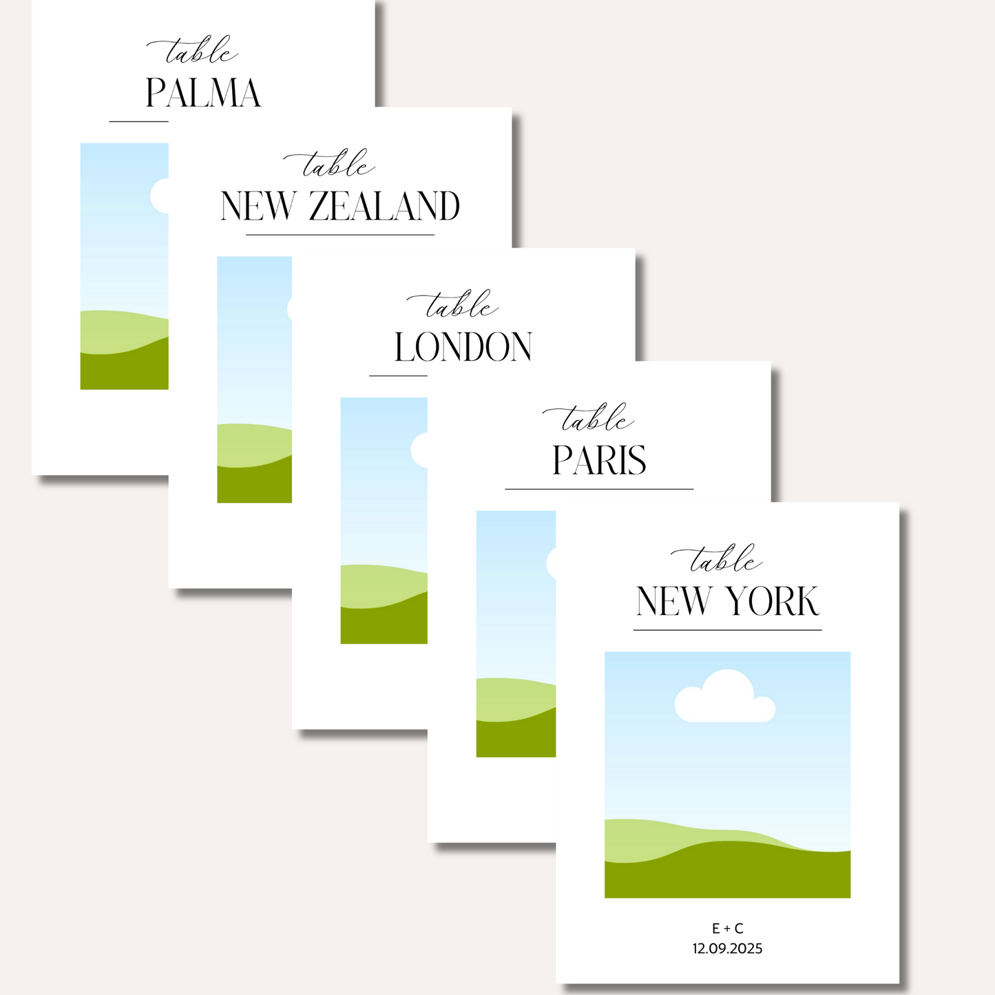 Table Numbers- Locations