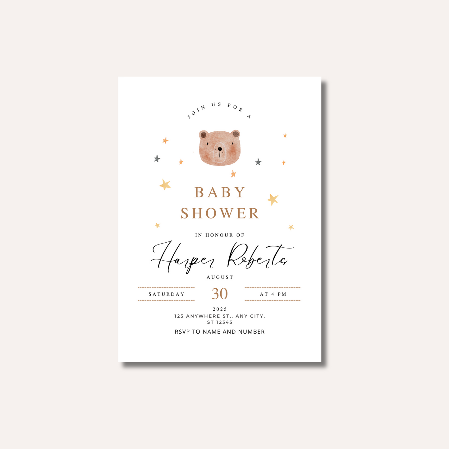 Beary Cute Invitation