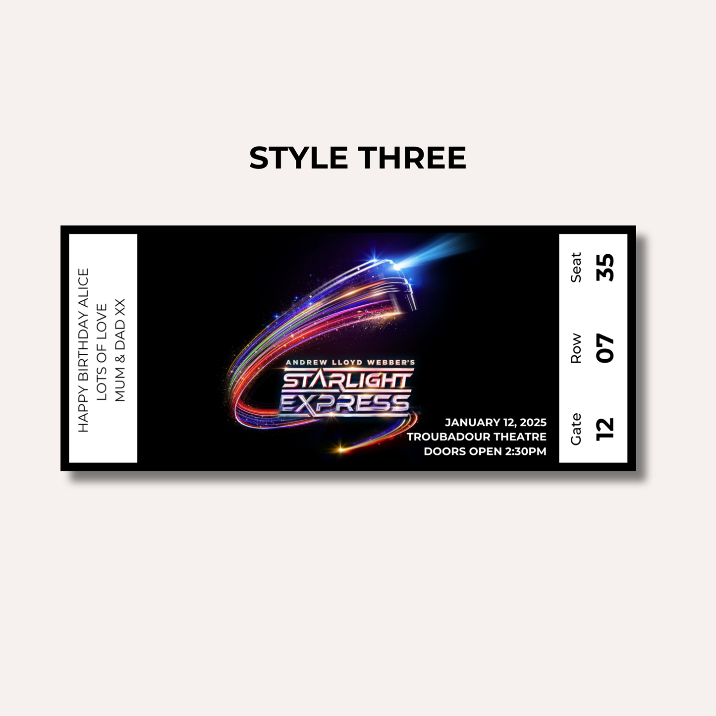 Theatre Gifting Experience- Starlight Express