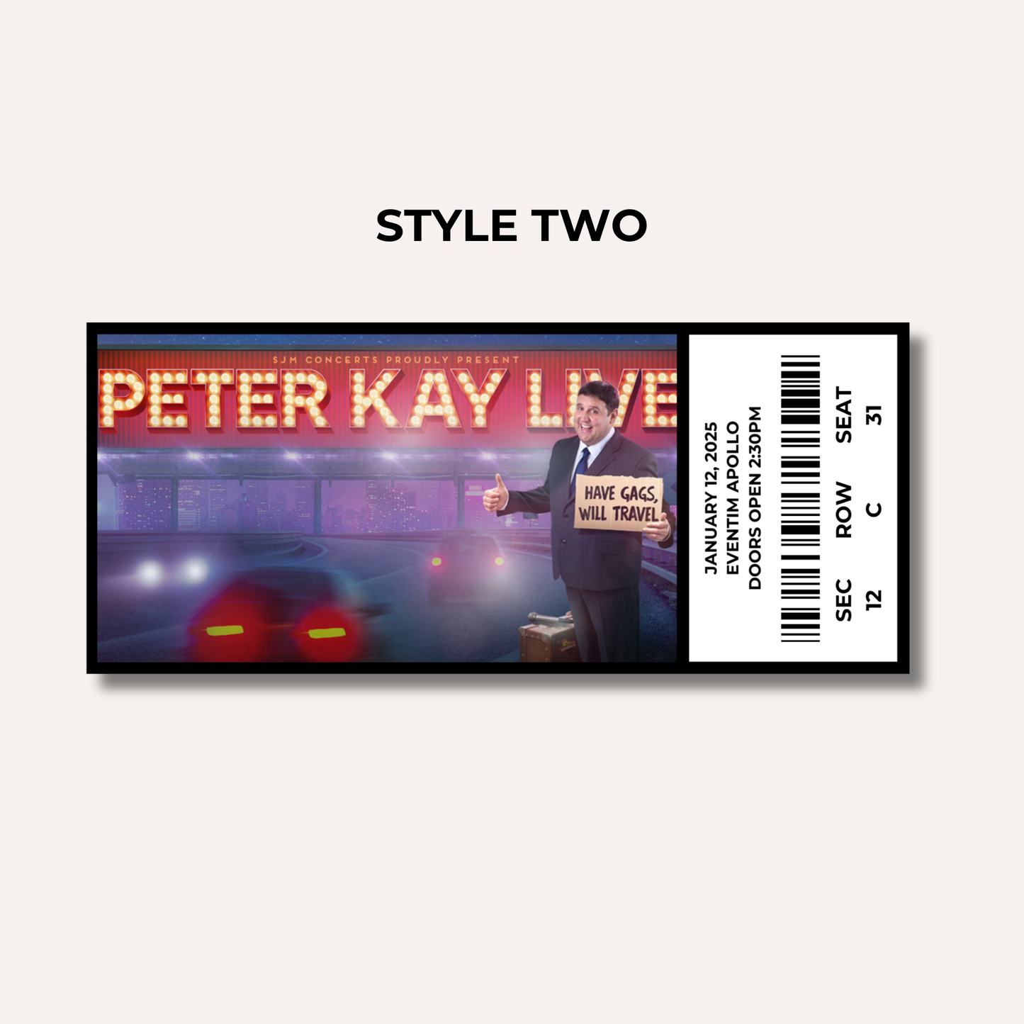 Comedian Gifting Experience- Peter Kay Live