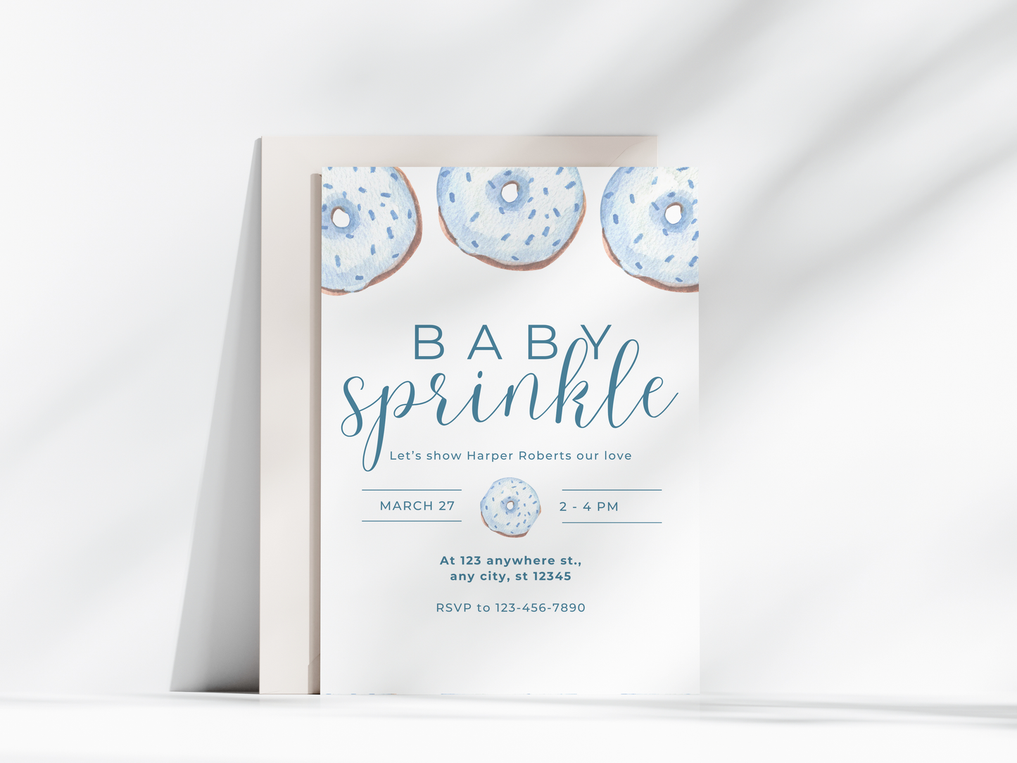 Blue Donut Invitation
