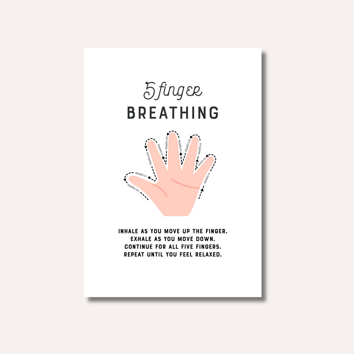 20 x Breathing Exercises Cards