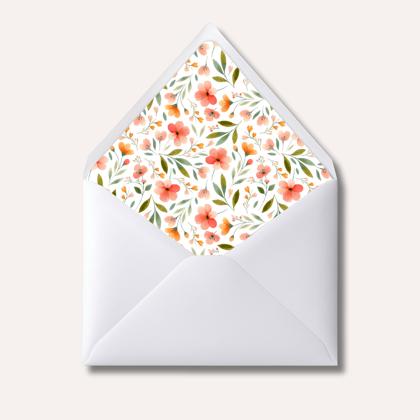 Envelope Liner: Orange Floral