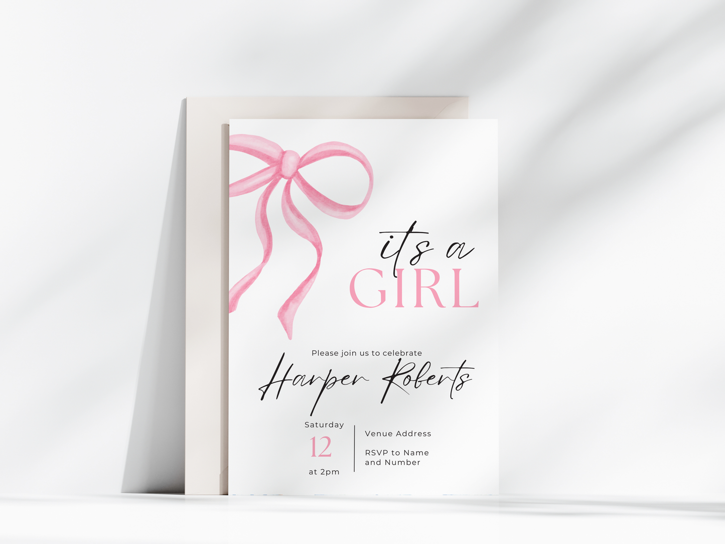 It's a girl bow Invitation