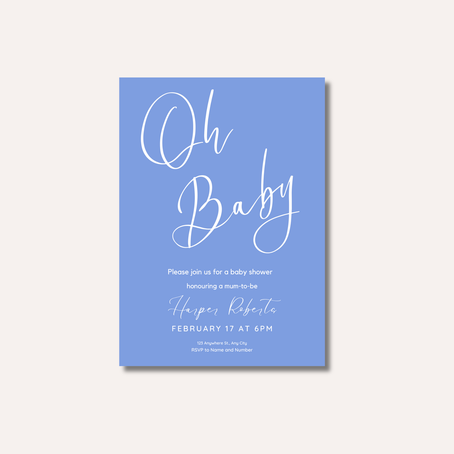Oh Baby Blue Invitation