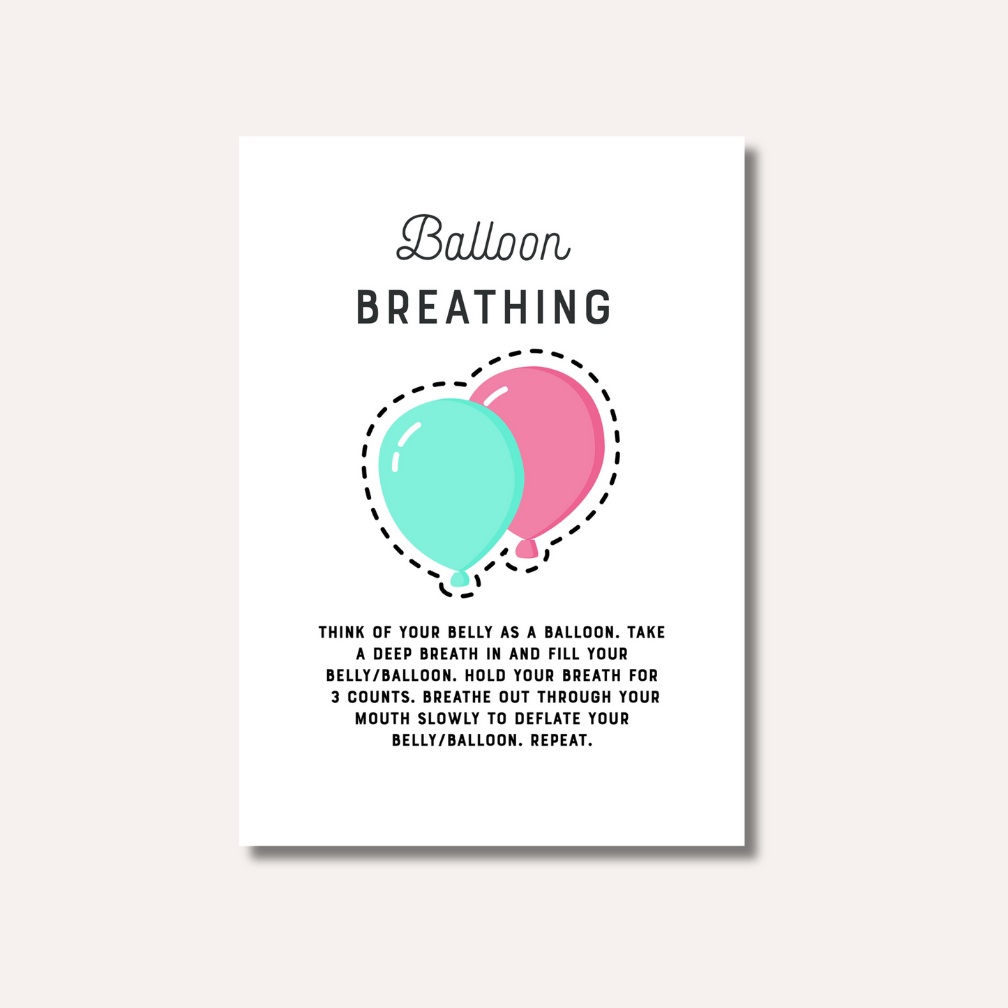 20 x Breathing Exercises Cards