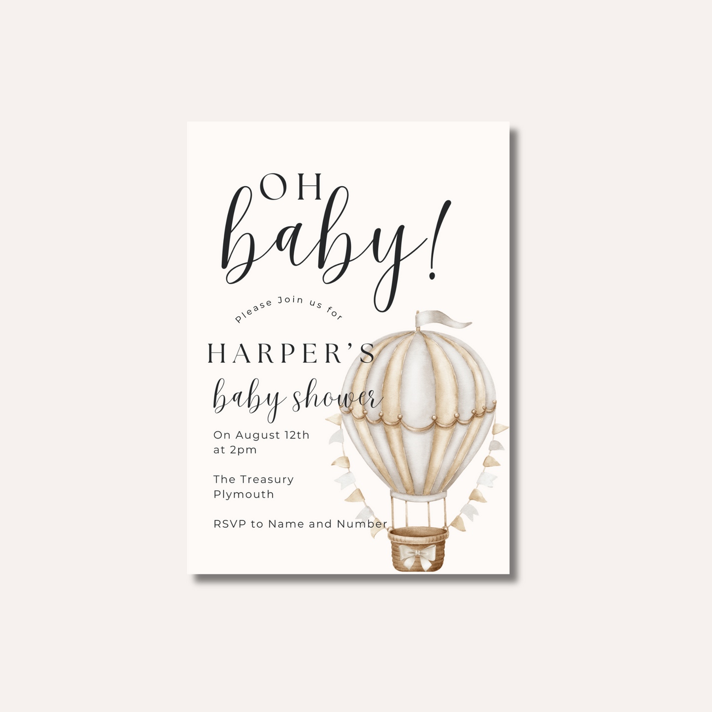 Hot Air Balloon Invitation