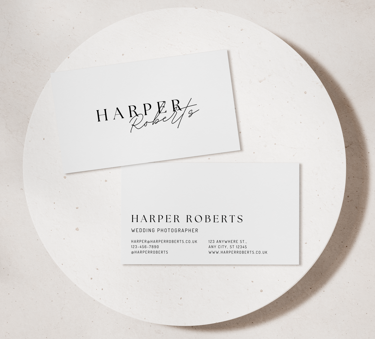 Modern Calligraphy Business Cards