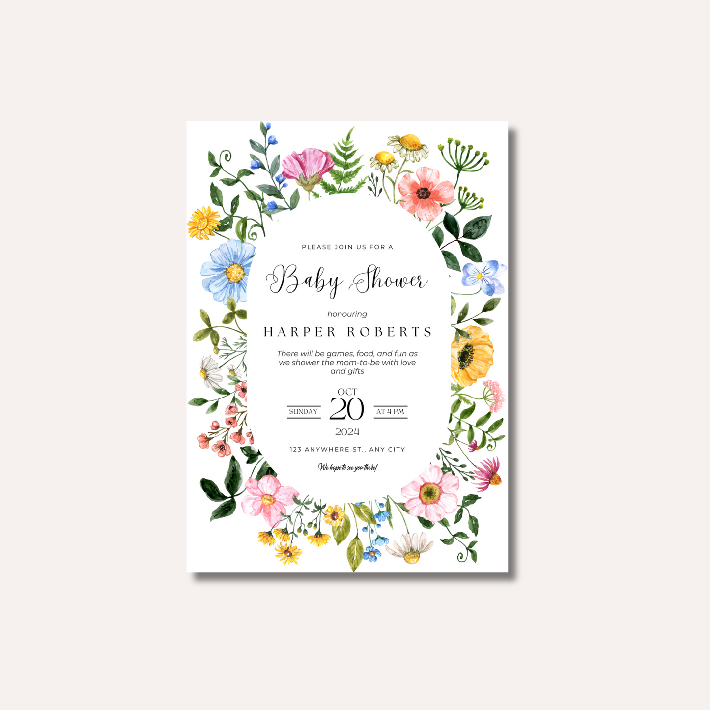 Floral Wreath Invitation