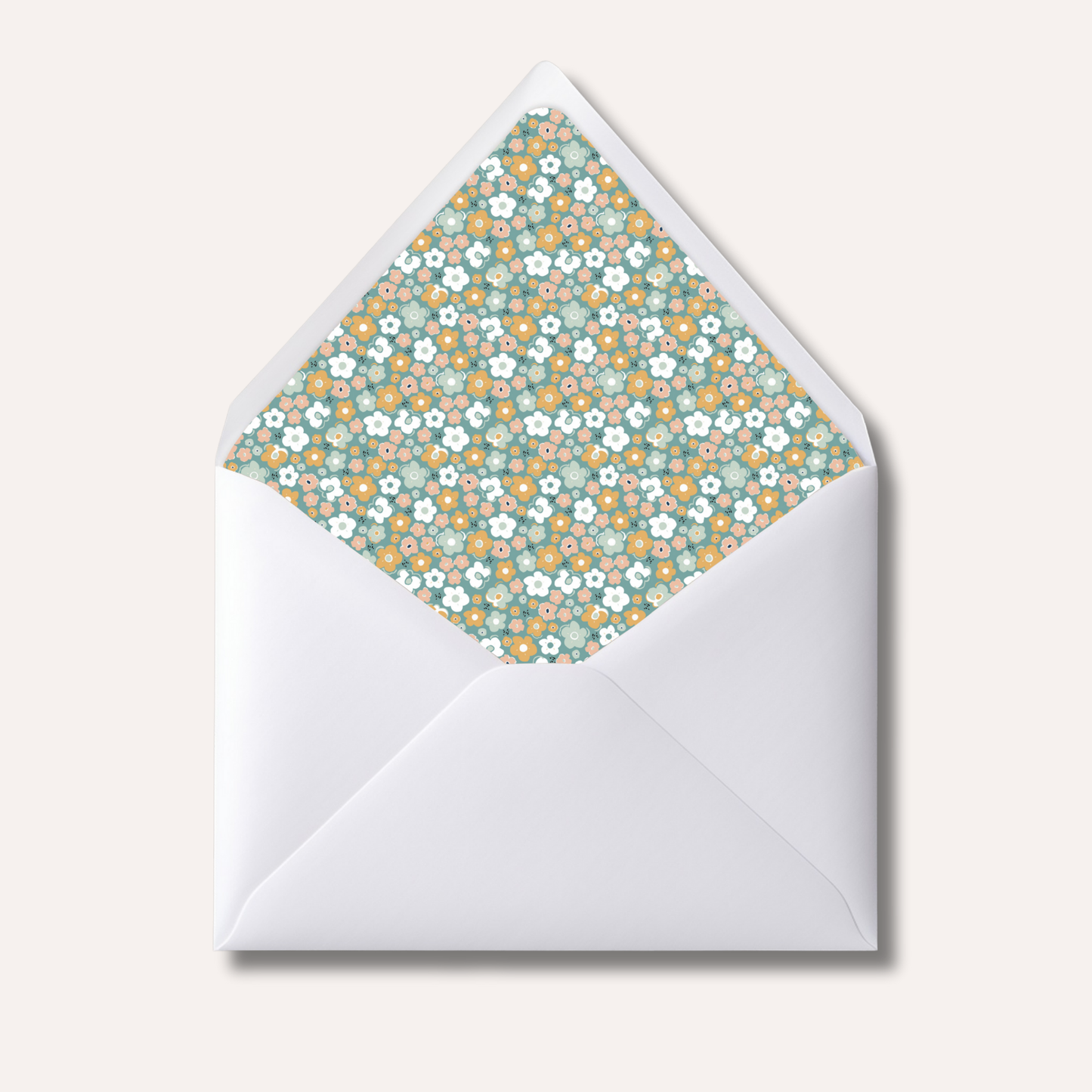 Envelope Liner: Green Florals