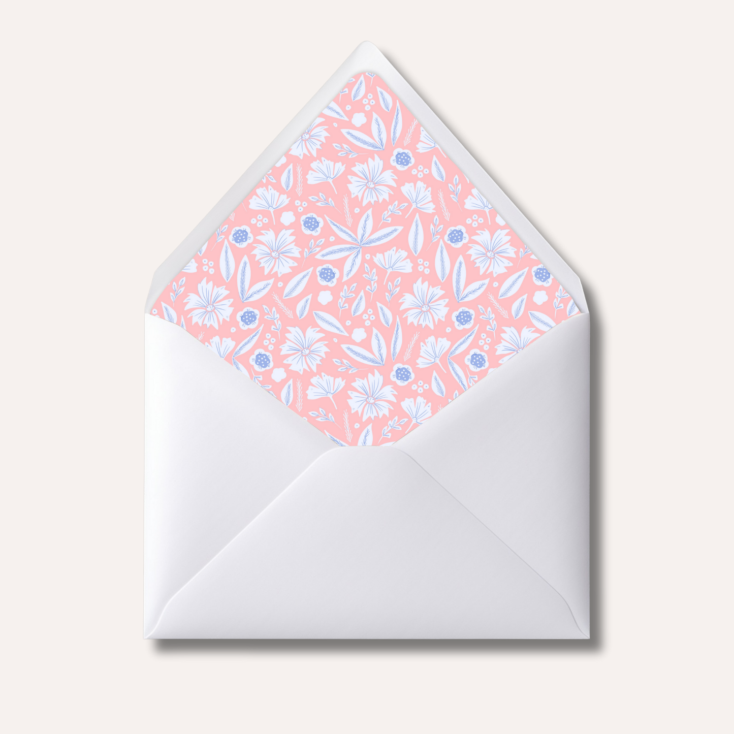 Envelope Liner: Pink, White & Blue Florals