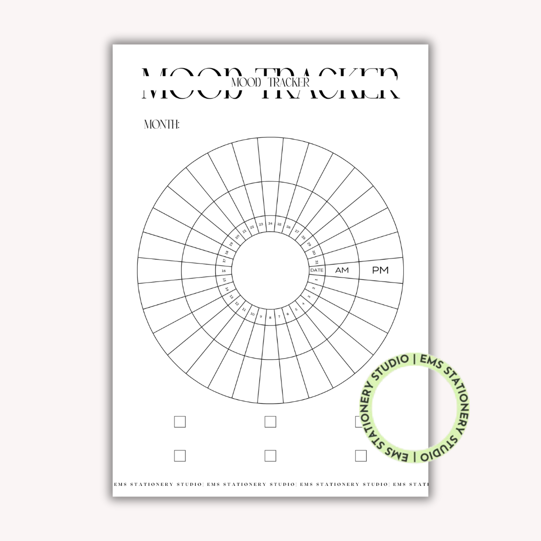 Twice A Day Monthly Mood Tracker Journal Inserts **Digital Download**
