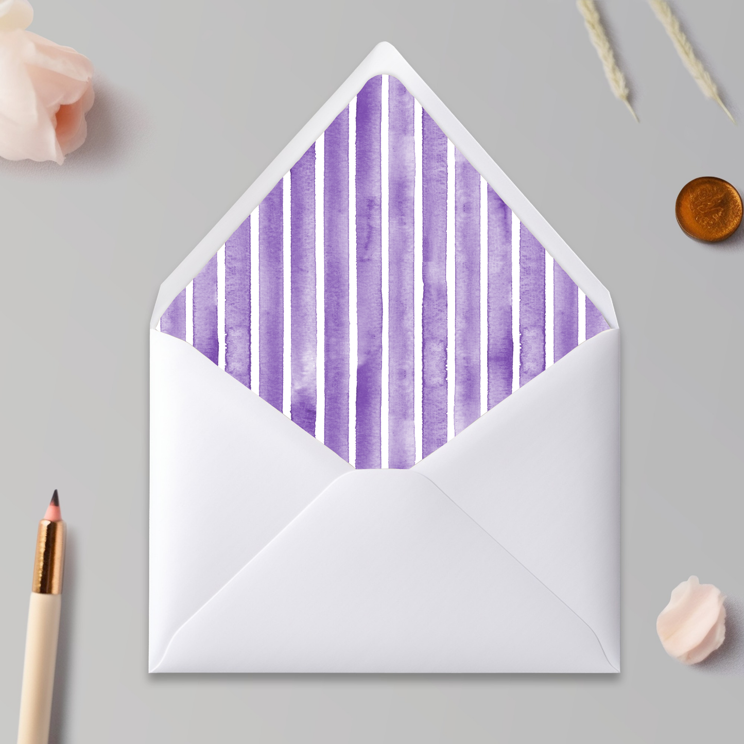 Envelope Liner: Purple Stripe