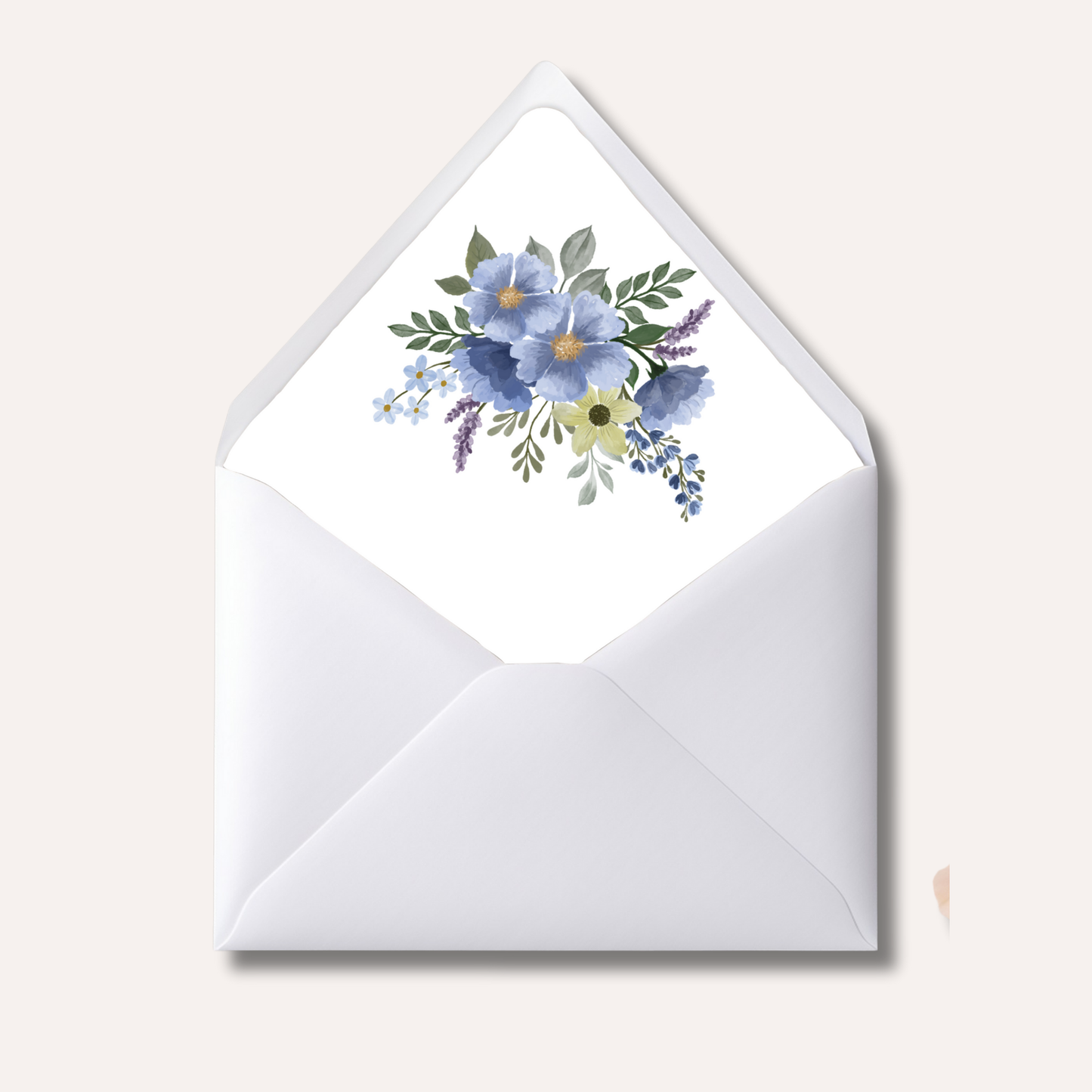 Envelope Liner: Blue and Yellow Flower