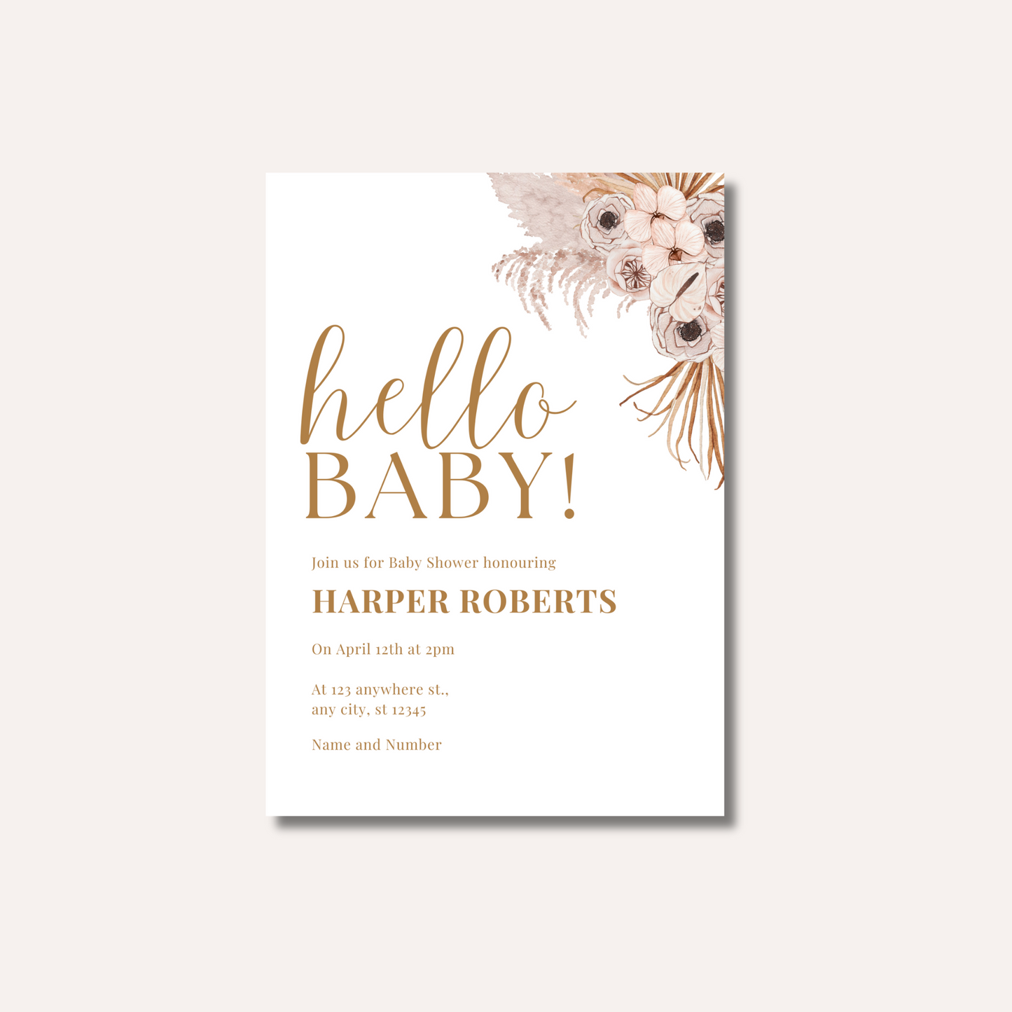 Boho Baby Invitation