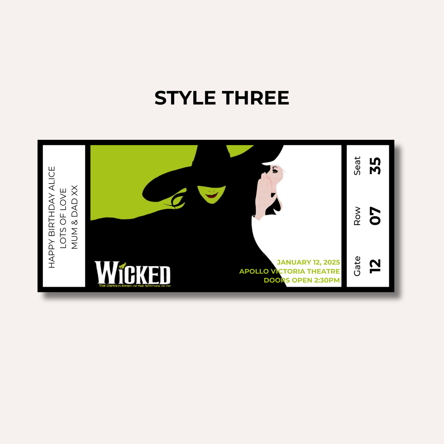 Theatre Gifting Experience- Wicked