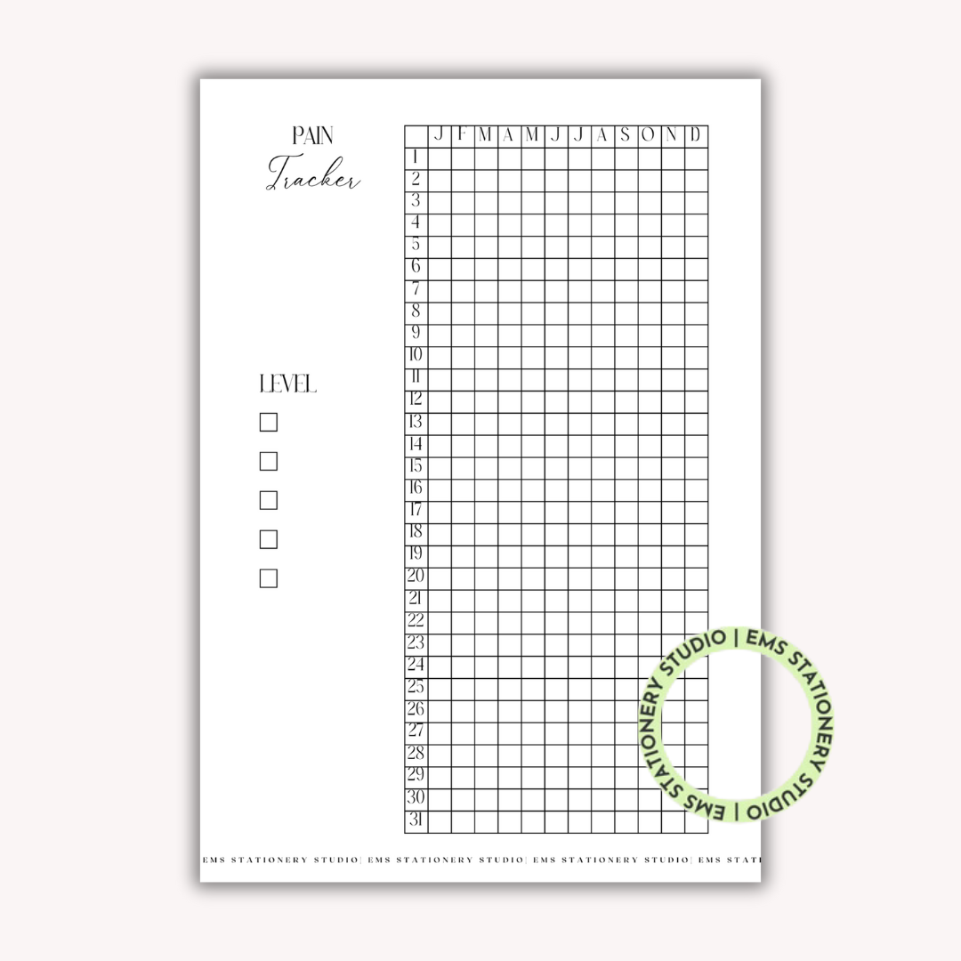 Pain Tracker Journal Inserts **Digital Download**