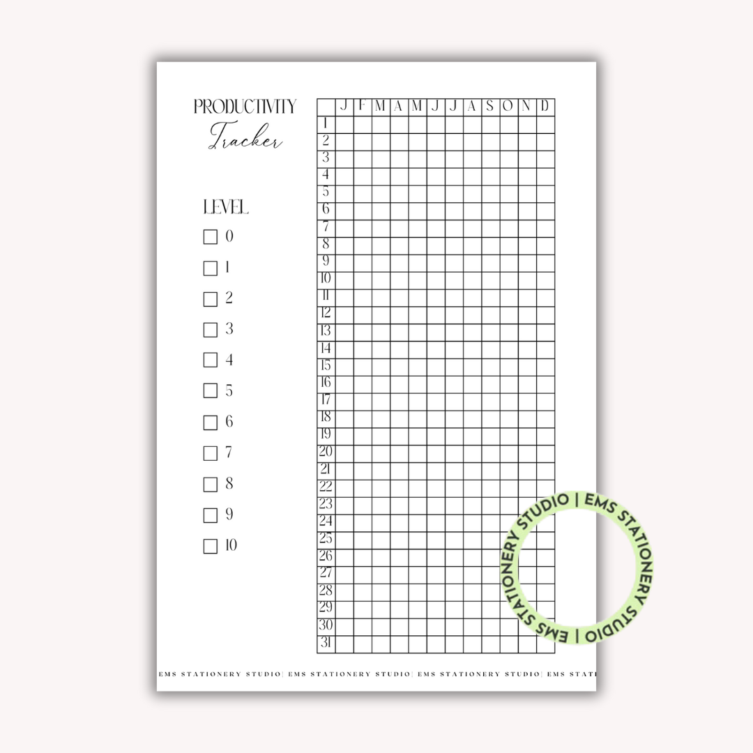 Productivity Tracker Journal Inserts **Digital Download**
