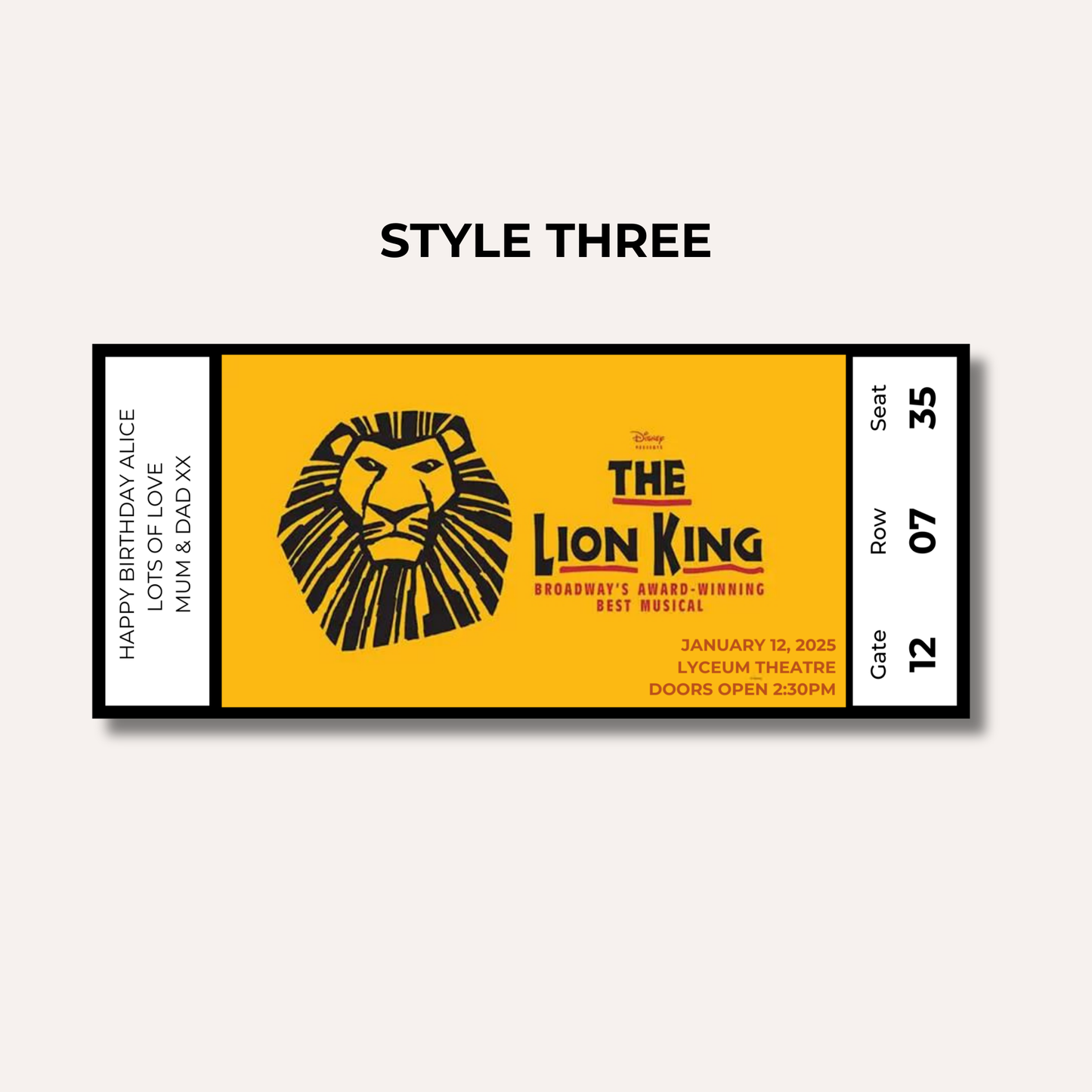 Theatre Gifting Experience- The Lion King