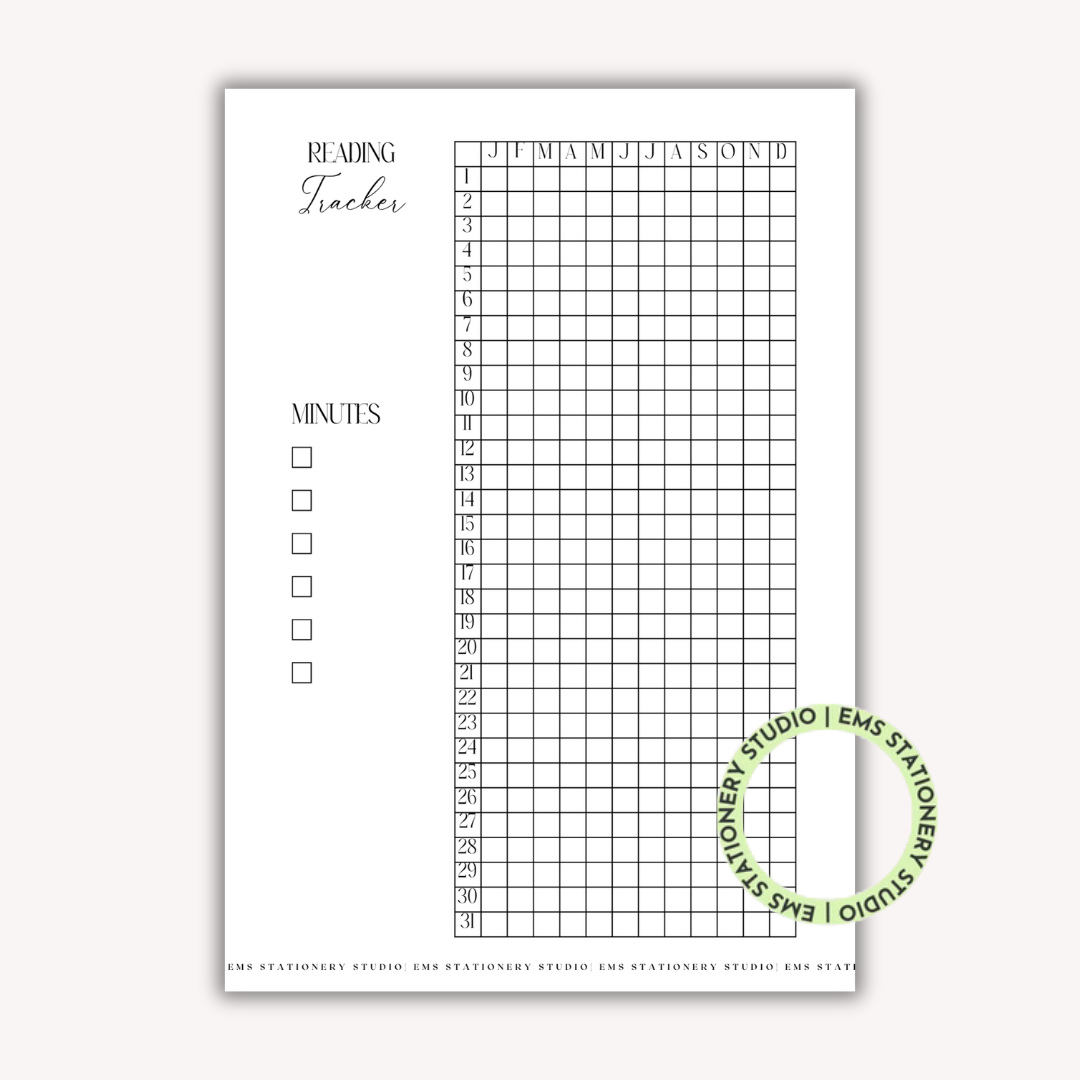 A Year Of Reading Journal Inserts **Digital Download**