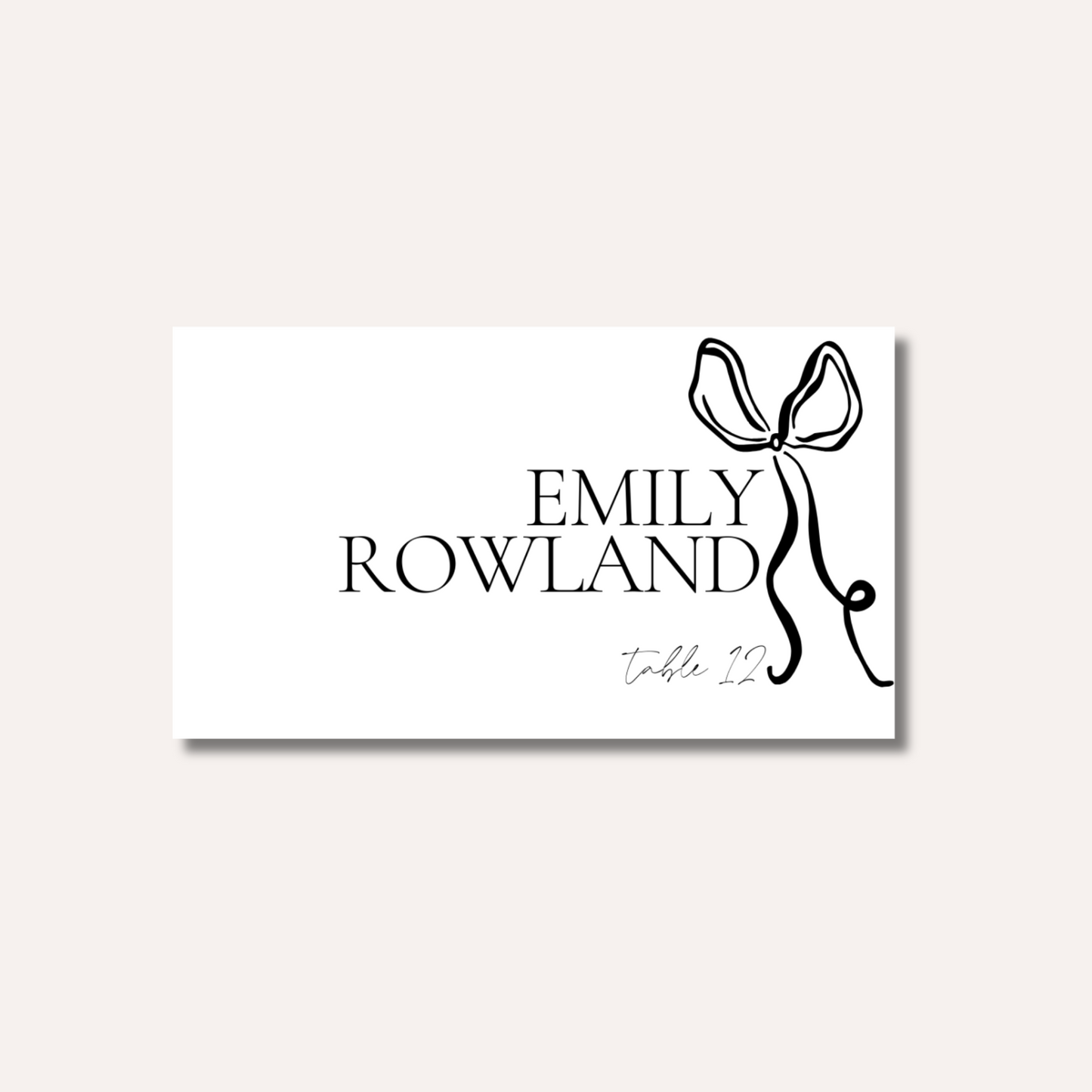 Dramatic Bow Place Card