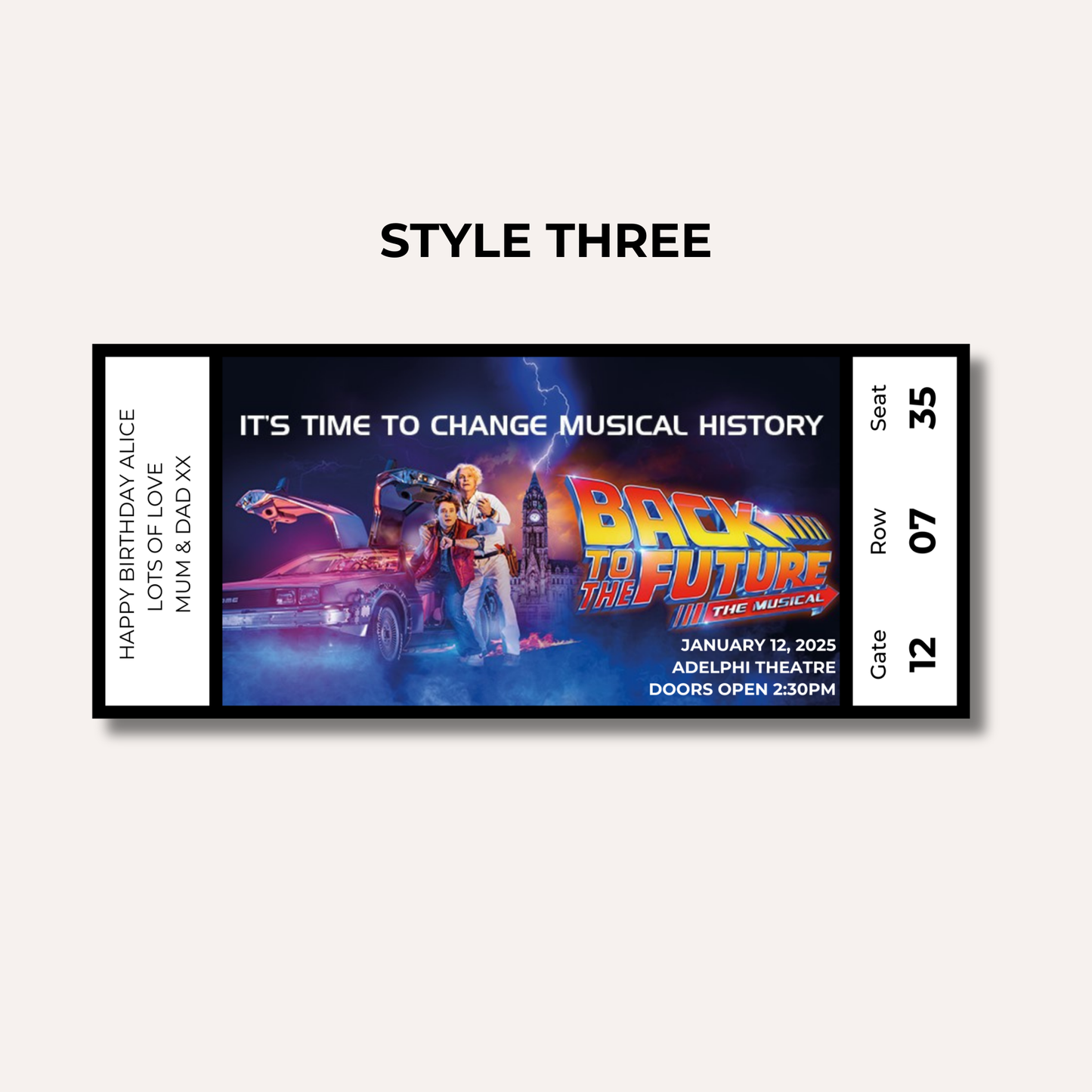 Theatre Gifting Experience- Back To The Future