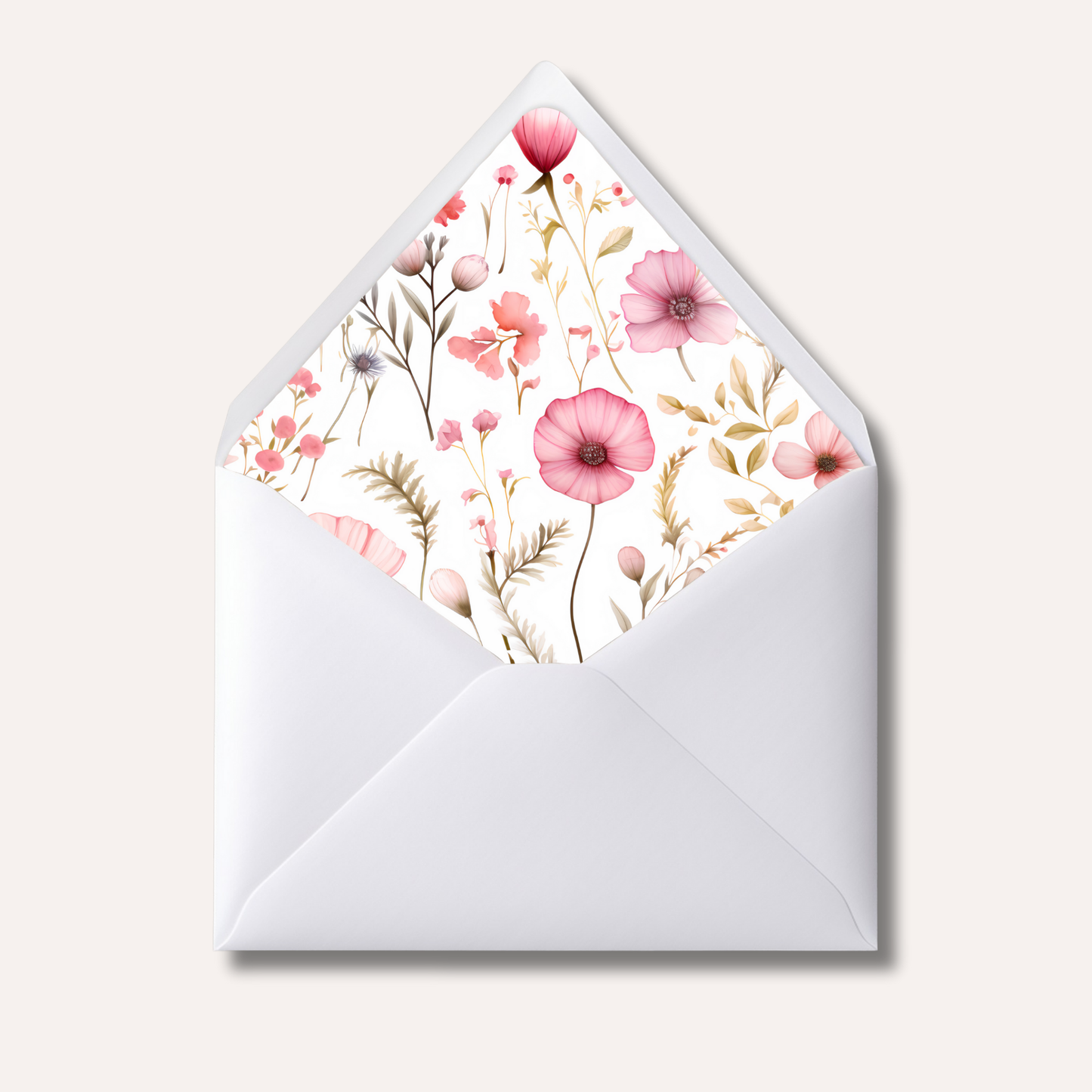 Envelope Liner: Pink Poppies