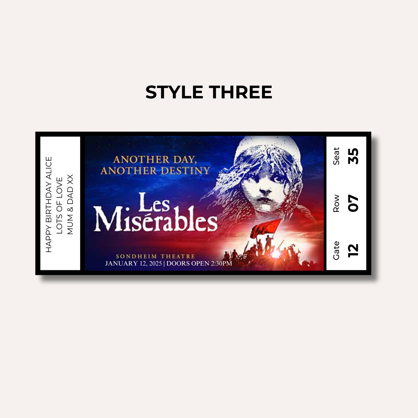 Theatre Gifting Experience- Les Miserables
