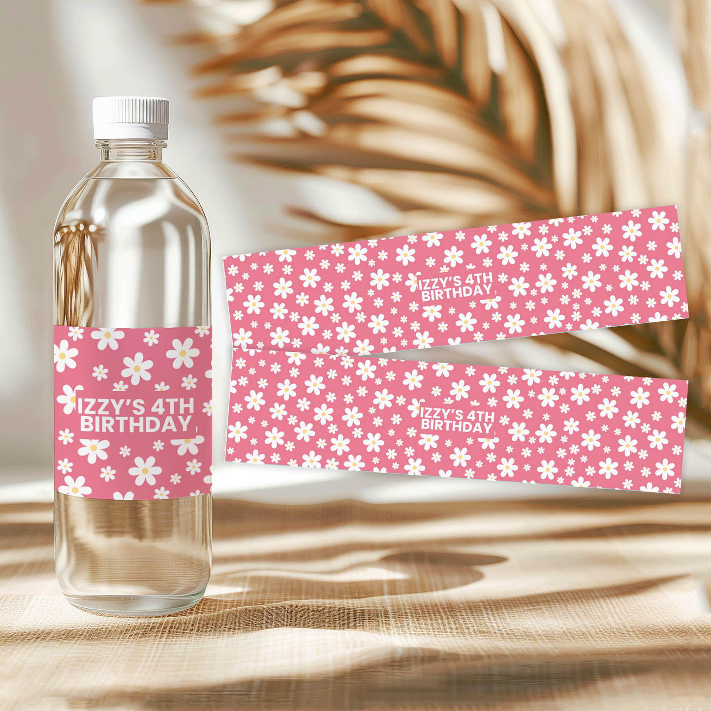 Flower Power Water Bottle Labels