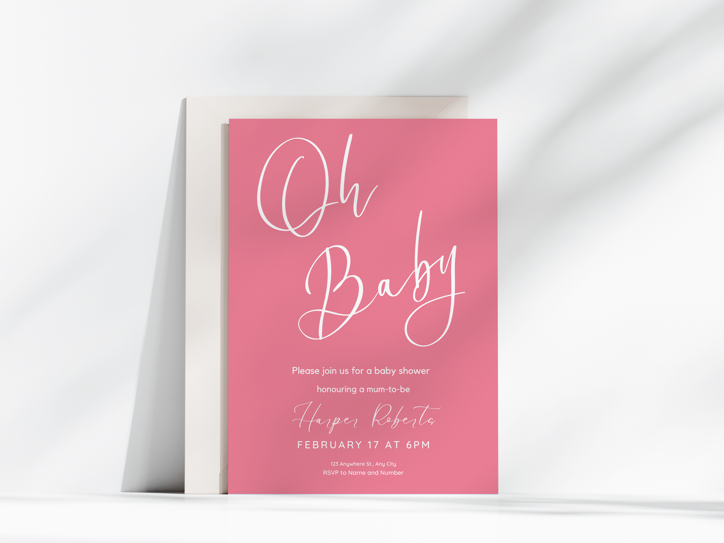 Oh Baby Pink Invitation