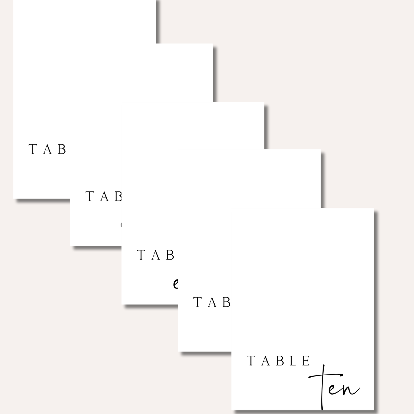 Table Numbers- Minimalistic Style #3