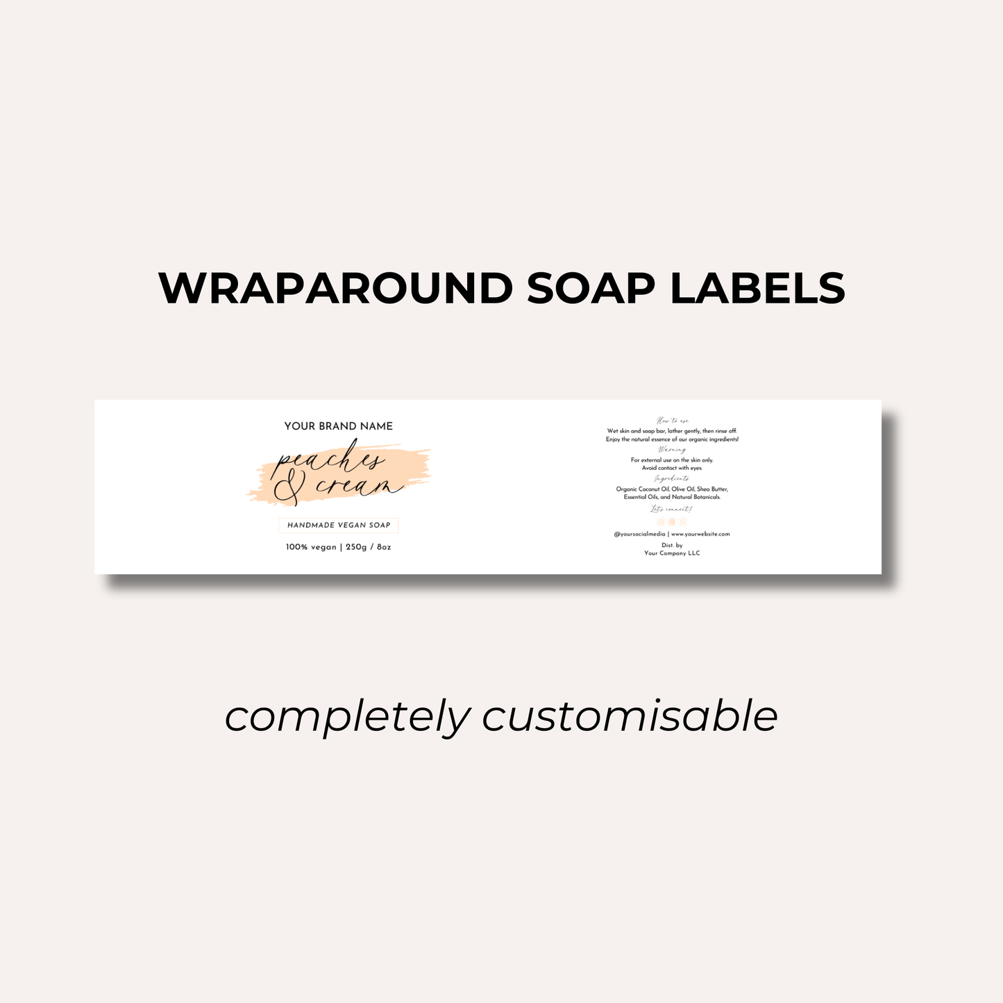Wrap Around Candle Label- Set 1 (8 Per sheet)