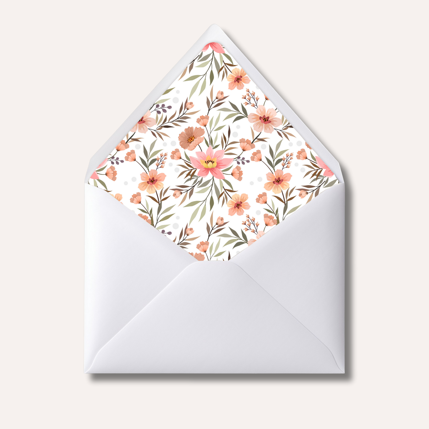 Envelope Liner: Peach Florals