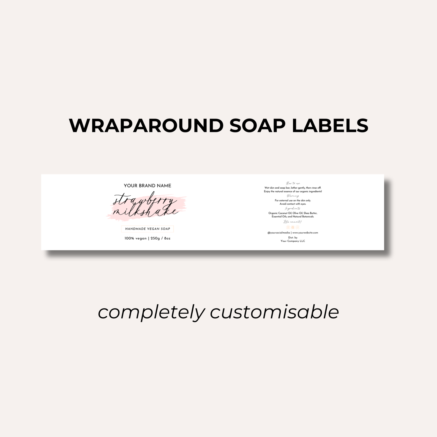 Wrap Around Candle Label- Set 1 (8 Per sheet)