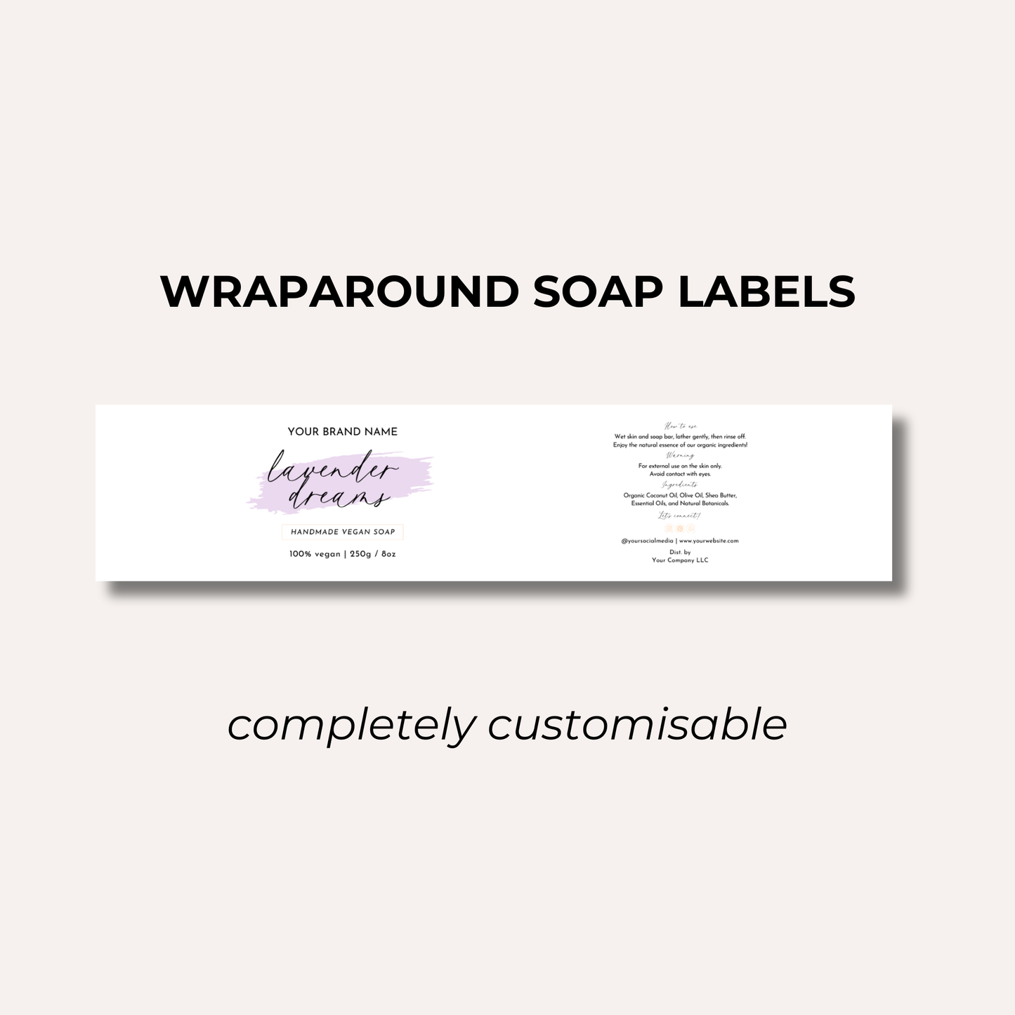 Wrap Around Candle Label- Set 1 (8 Per sheet)