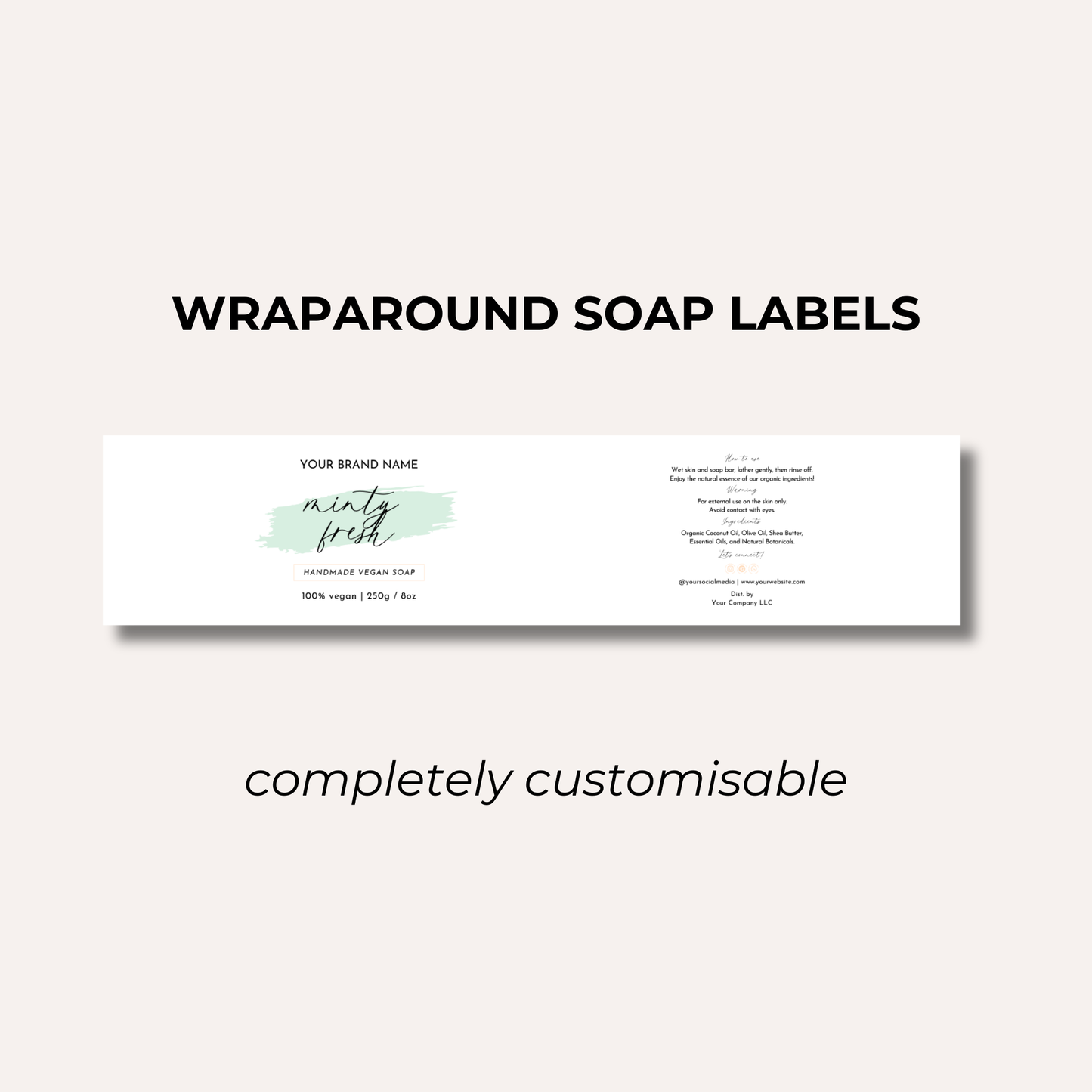 Wrap Around Candle Label- Set 1 (8 Per sheet)